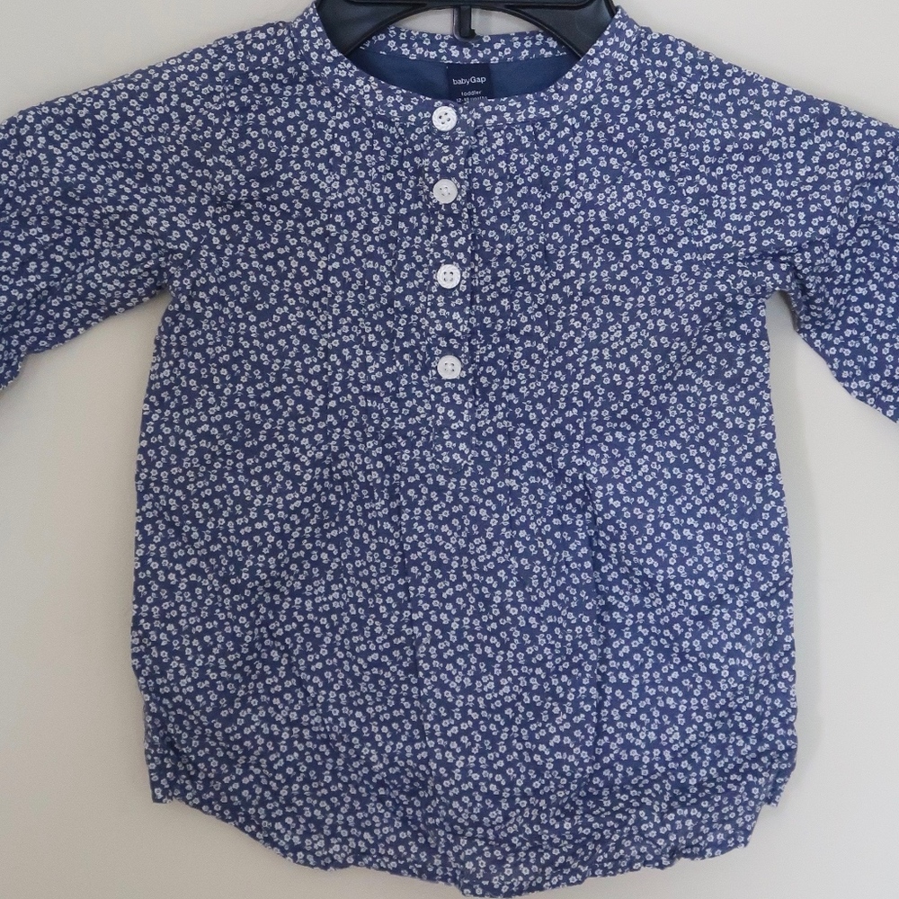 Baby Gap Floral Cotton Blouse sz 12-18 months